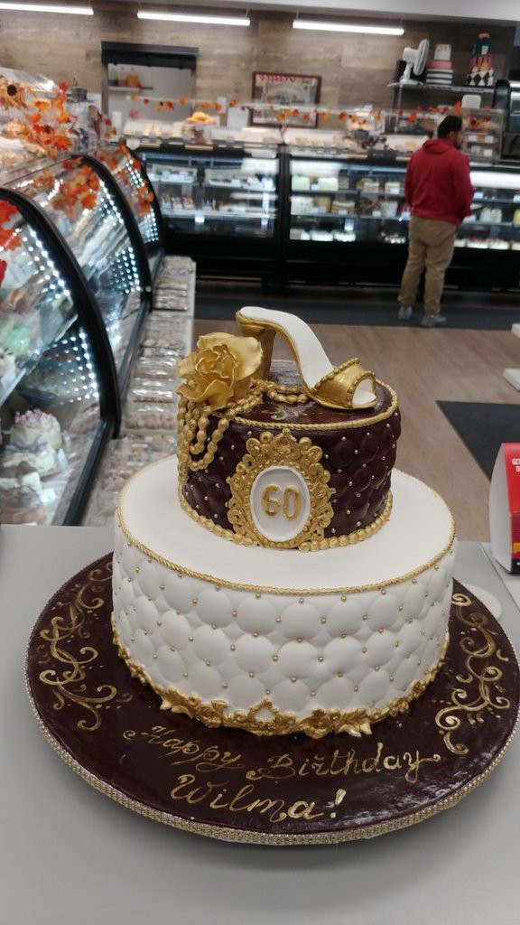 60th Birthday Cake
 Gold Stiletto 60th Birthday Cake by Goo s Bakeshop