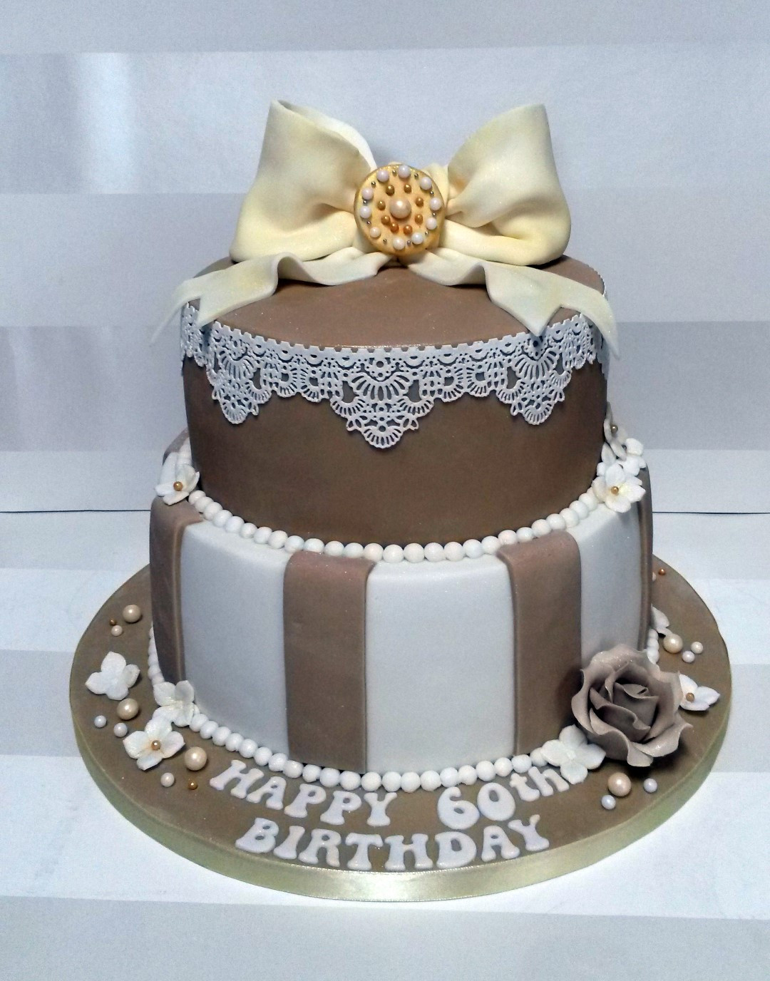 60th Birthday Cake
 Vintage Style 60th Birthday Cake Bakealous