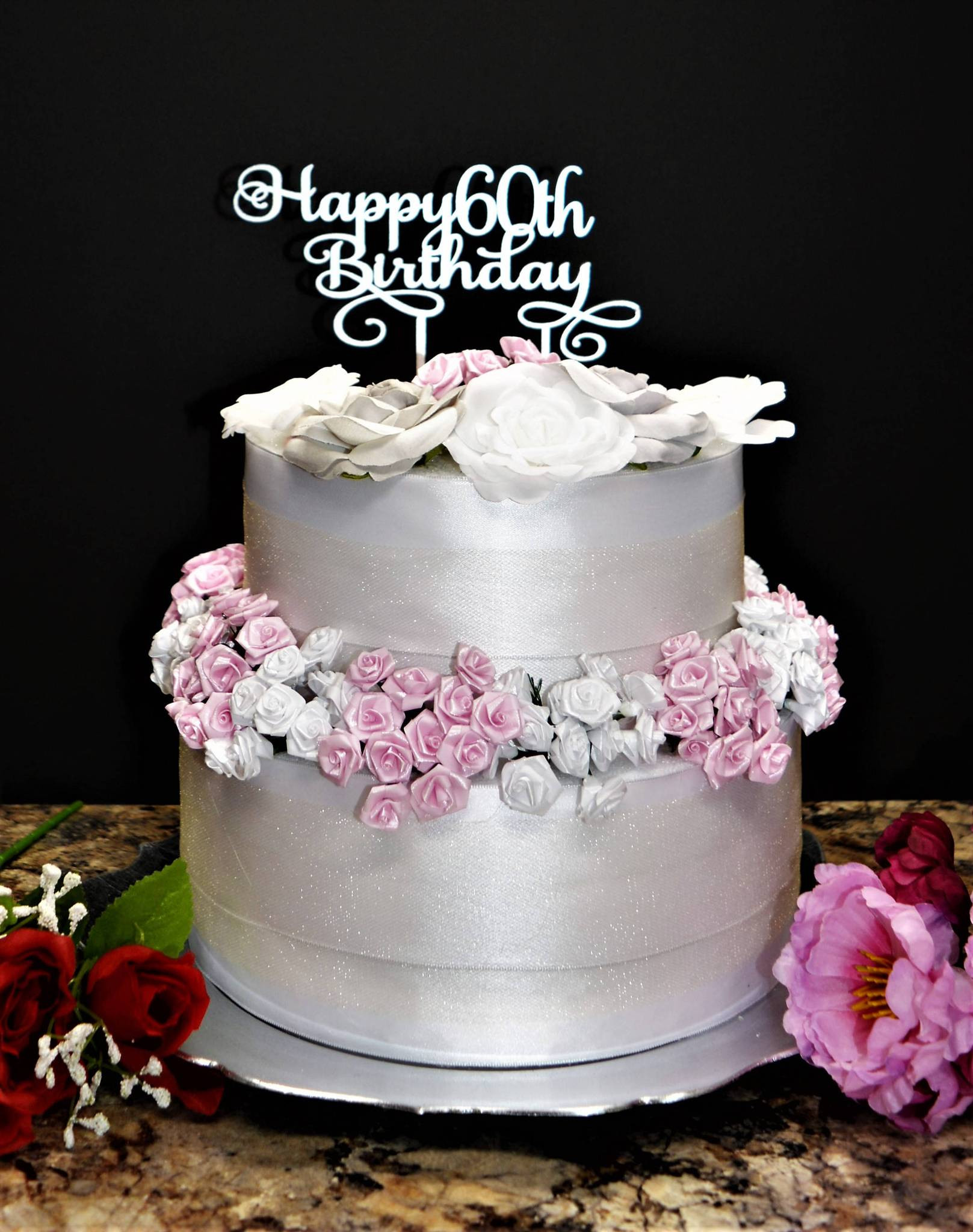 60th Birthday Cake
 Happy 60th Birthday cake topper – Kobasic Creations