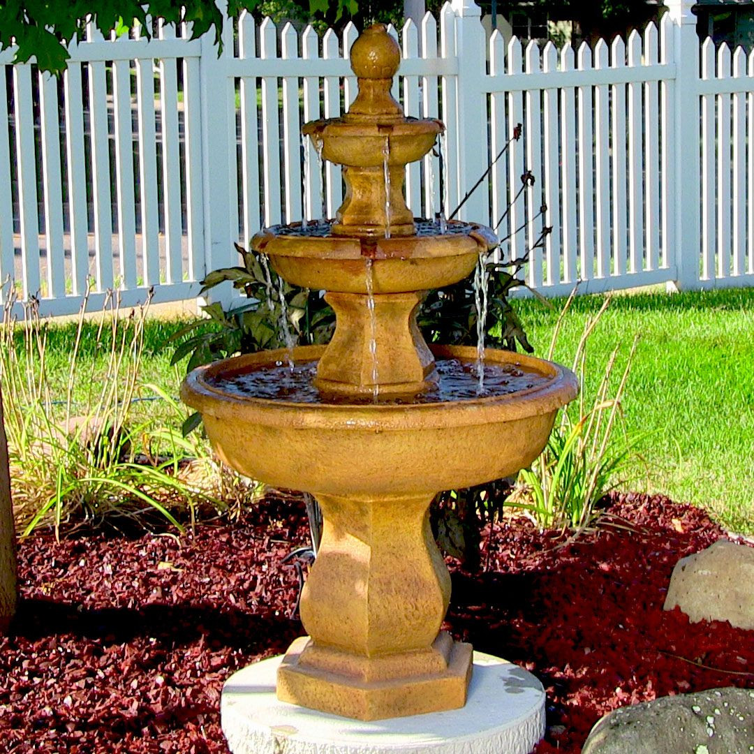 Backyard Water Feature
 Water Fountain 3 Tier Tropical Design for Outdoor Patio