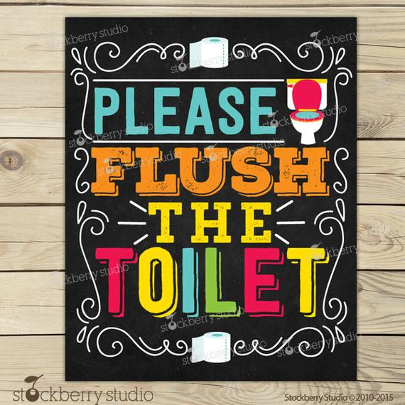 Bathroom Rules For Kids
 Flush the Toilet Sign Printable Kids Bathroom Art