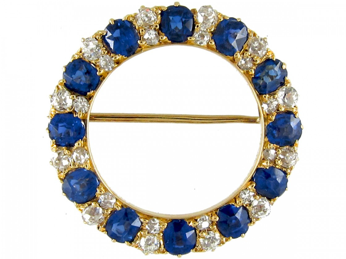 Brooches Circle
 Sapphire & Diamond Circle Brooch The Antique Jewellery