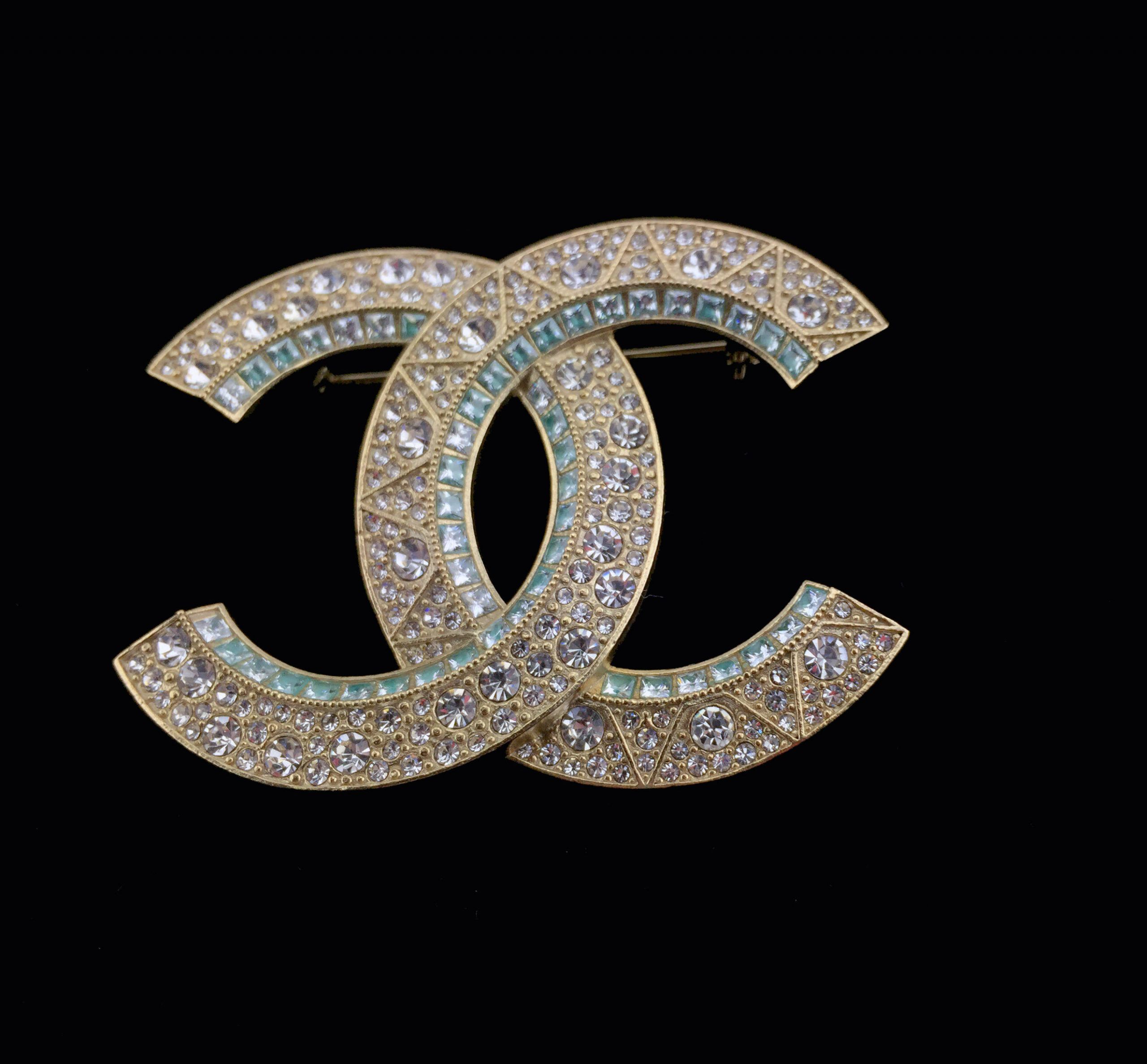 Brooches Design
 Gold Rhinestone Brooch Inspired Chanel