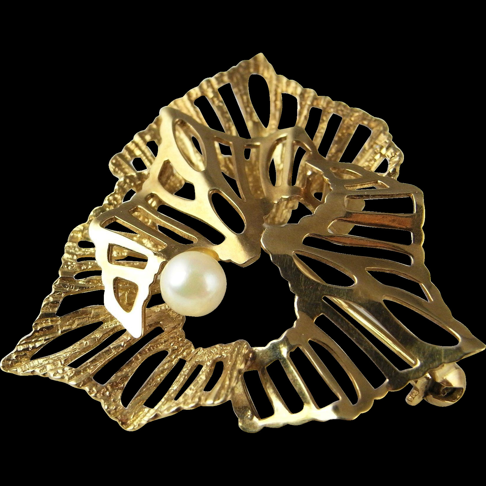 Brooches Design
 Mid Century Brooch Modernist Jewelry Pearl Brooch Mid