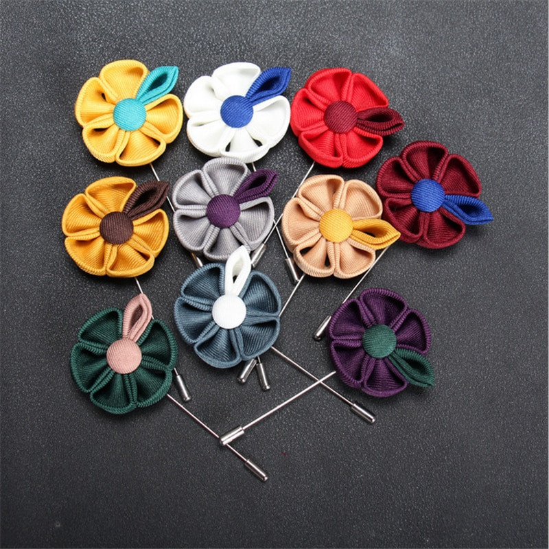 Brooches Handmade
 Wholesale Brooch 5Pcs Lot Fabric Flower Brooch Pin
