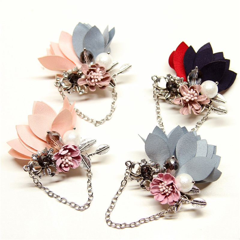 Brooches Handmade
 New Korean Man & Woman Fabric Flowers Brooch Pins Handmade