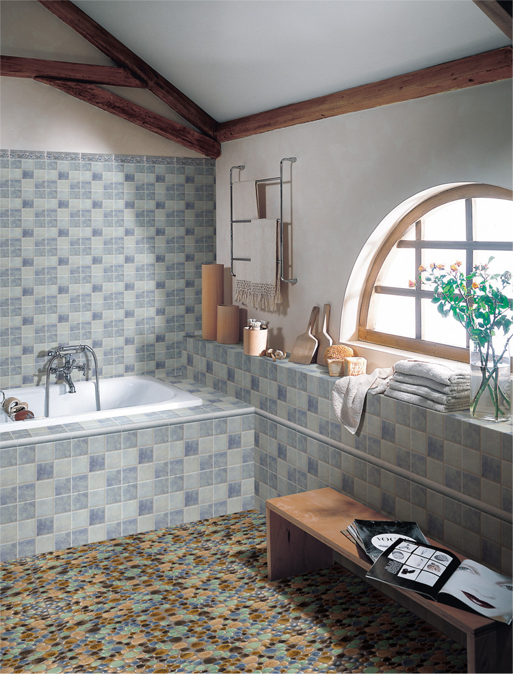 Ceramic Bathroom Floor Tile
 Wholesale Porcelain Tile Mosaic Pebble Design Shower Tiles
