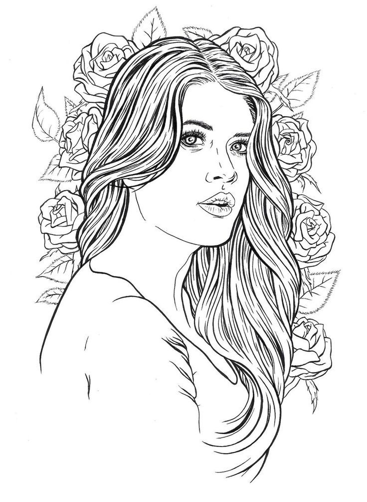 Coloring Pages For Adult Girls
 579 best images about Coloring Pages for Adults on