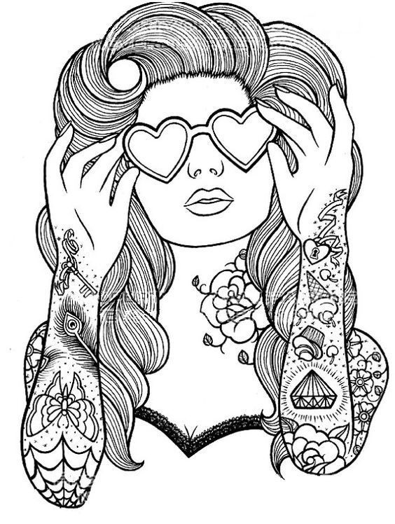 Coloring Pages For Adult Girls
 To be Coloring and Punk girls on Pinterest