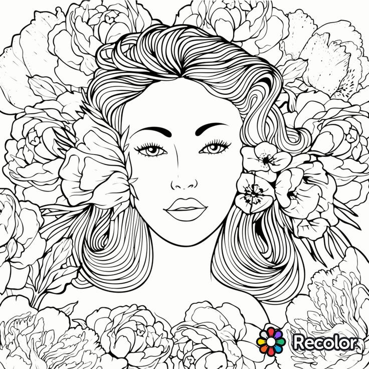 Coloring Pages For Adult Girls
 762 best Beautiful Women Coloring Pages for Adults images