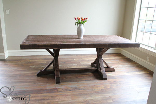 Dining Table Plans DIY
 Restoration Hardware Inspired Dining Table for $110