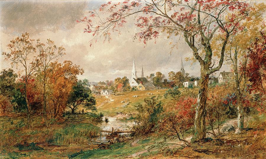 Fall Landscape Painting
 Autumn Landscape Painting by Jasper Francis Cropsey