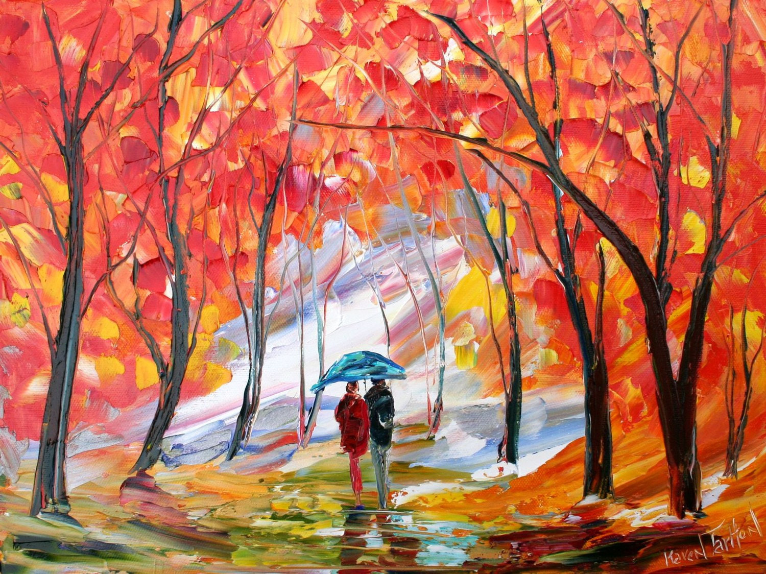 Fall Landscape Painting
 Original oil painting Fall Landscape romance impressionism