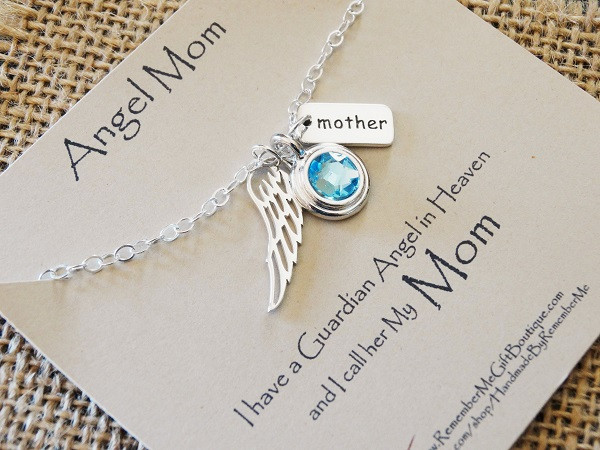Gift Ideas For Death Of Mother
 Memorial Necklace for Loss of Mom with Birthstone