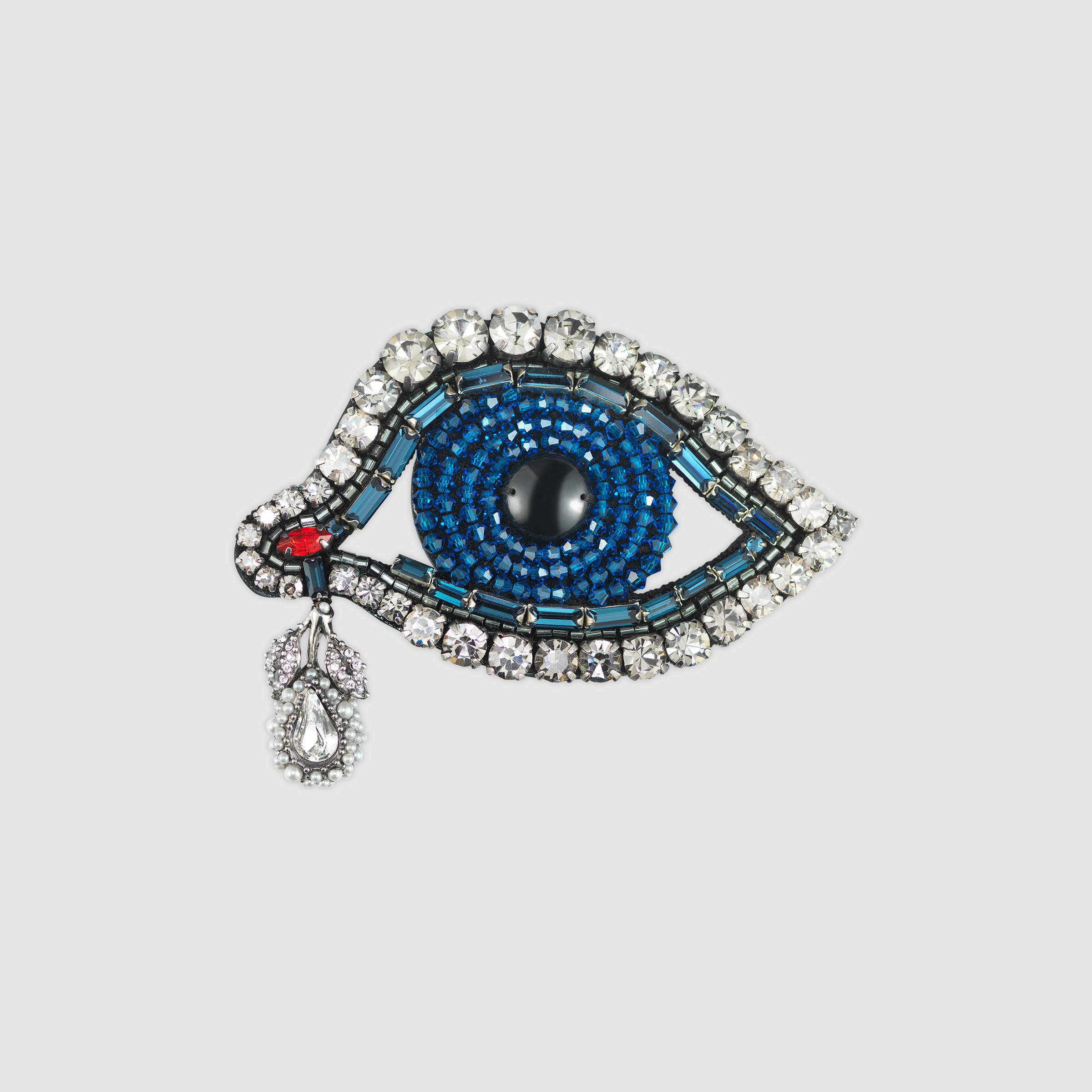 Gucci Brooches
 Lyst Gucci Eye Brooch With Crystals in Blue