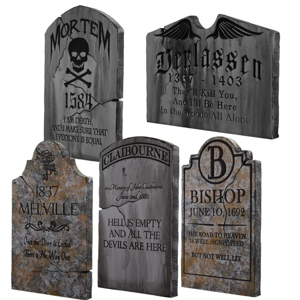 Halloween Grave Stone
 24 in x 14 in Halloween Yard Tombstones 5 Pack TSFOG5