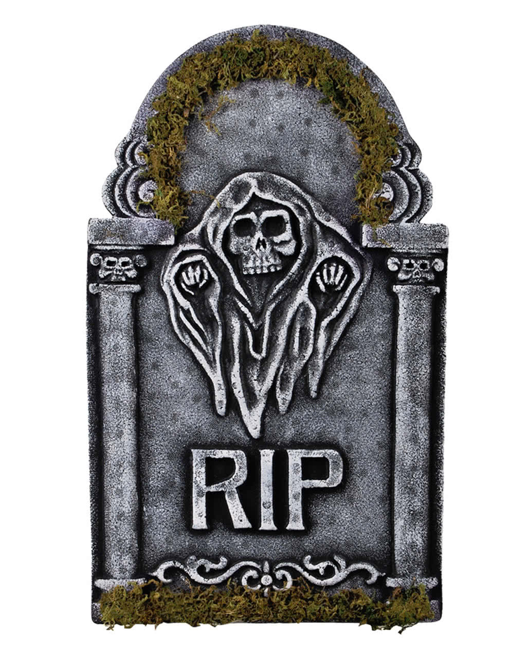Halloween Grave Stone
 Memorial stone Grim Reaper with moss