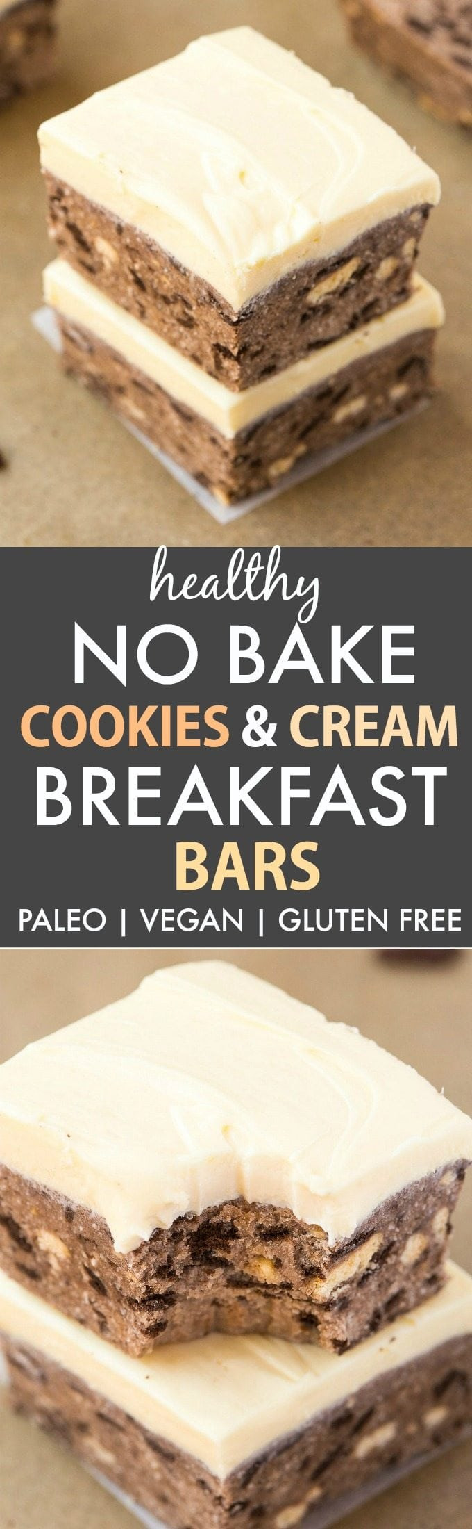 Healthy Breakfast Cookies And Bars
 Healthy No Bake Cookies and Cream Breakfast Bars Paleo