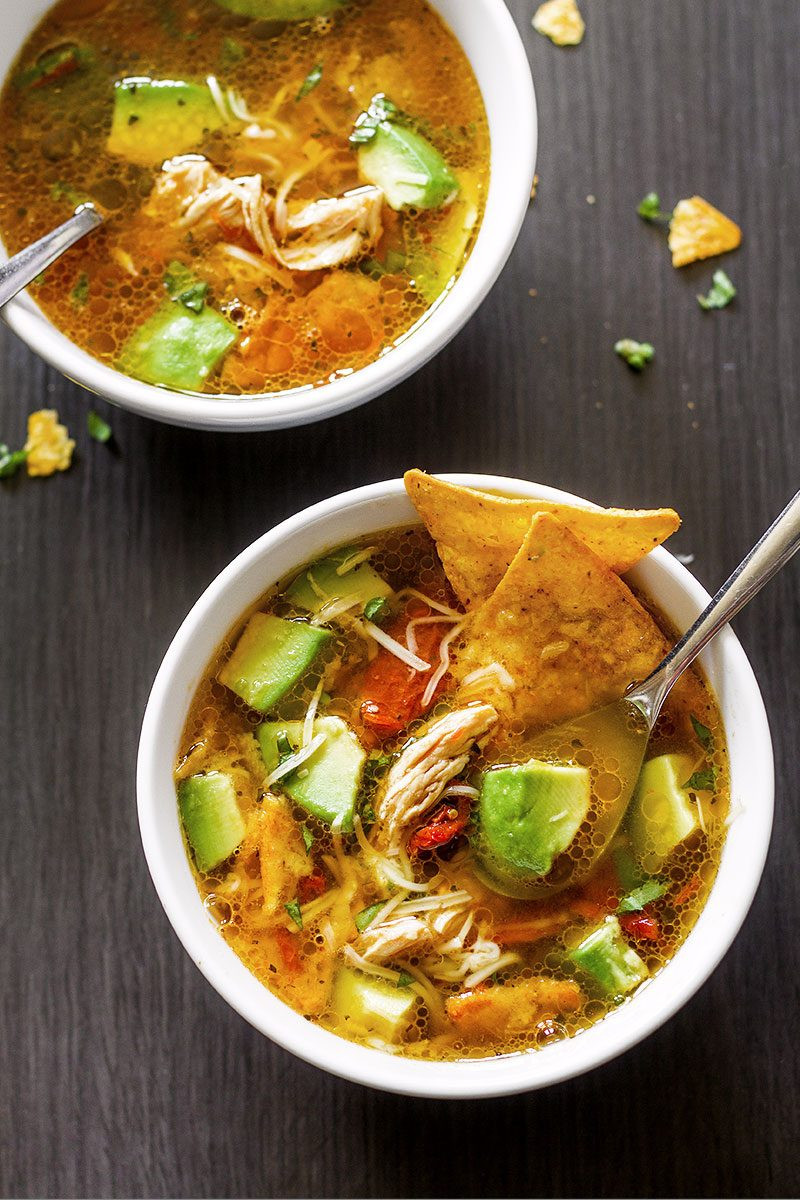 Healthy Chicken Tortilla Soup Slow Cooker
 Slow Cooker Chicken Tortilla Soup Recipe — Eatwell101