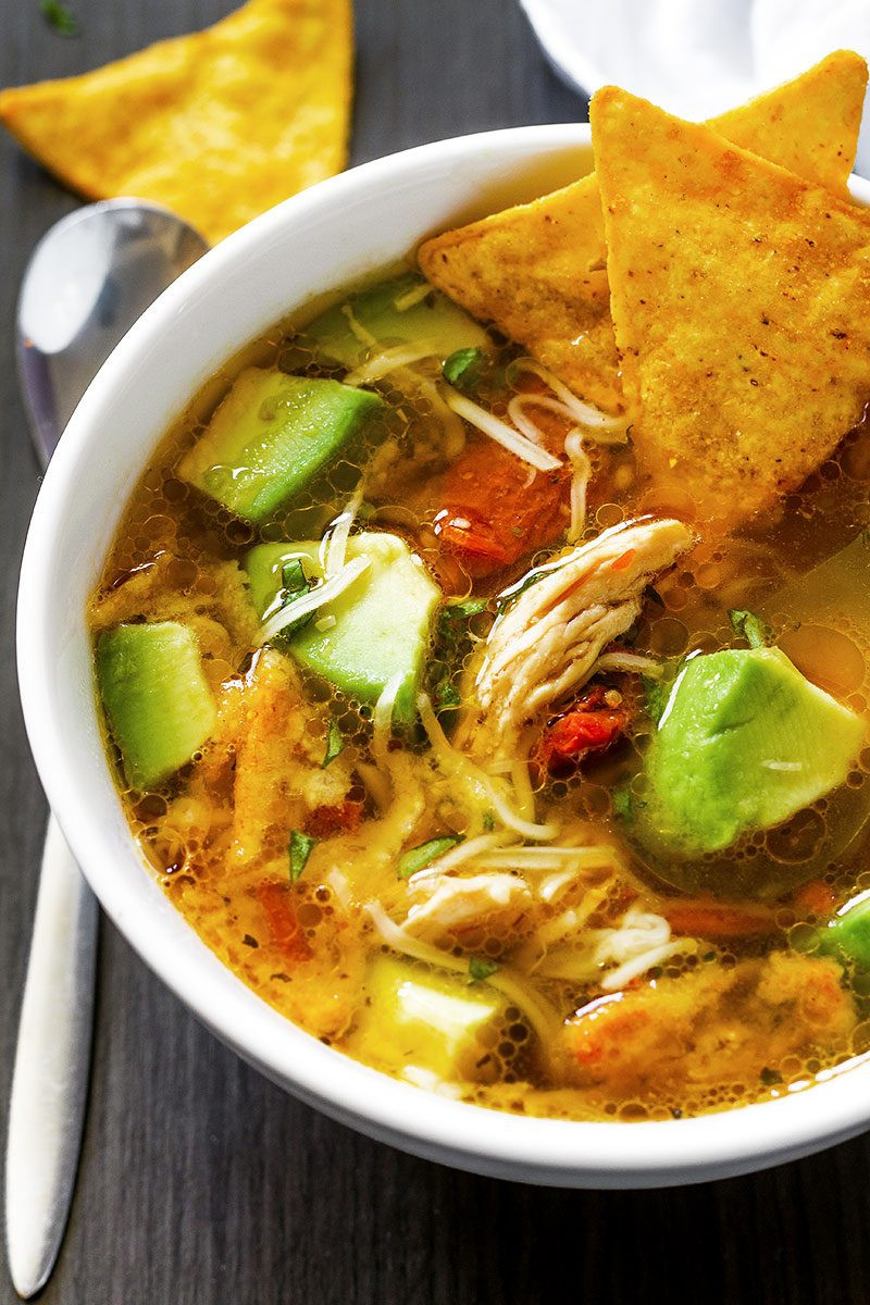 Healthy Chicken Tortilla Soup Slow Cooker
 Slow Cooker Chicken Tortilla Soup Recipe — Eatwell101
