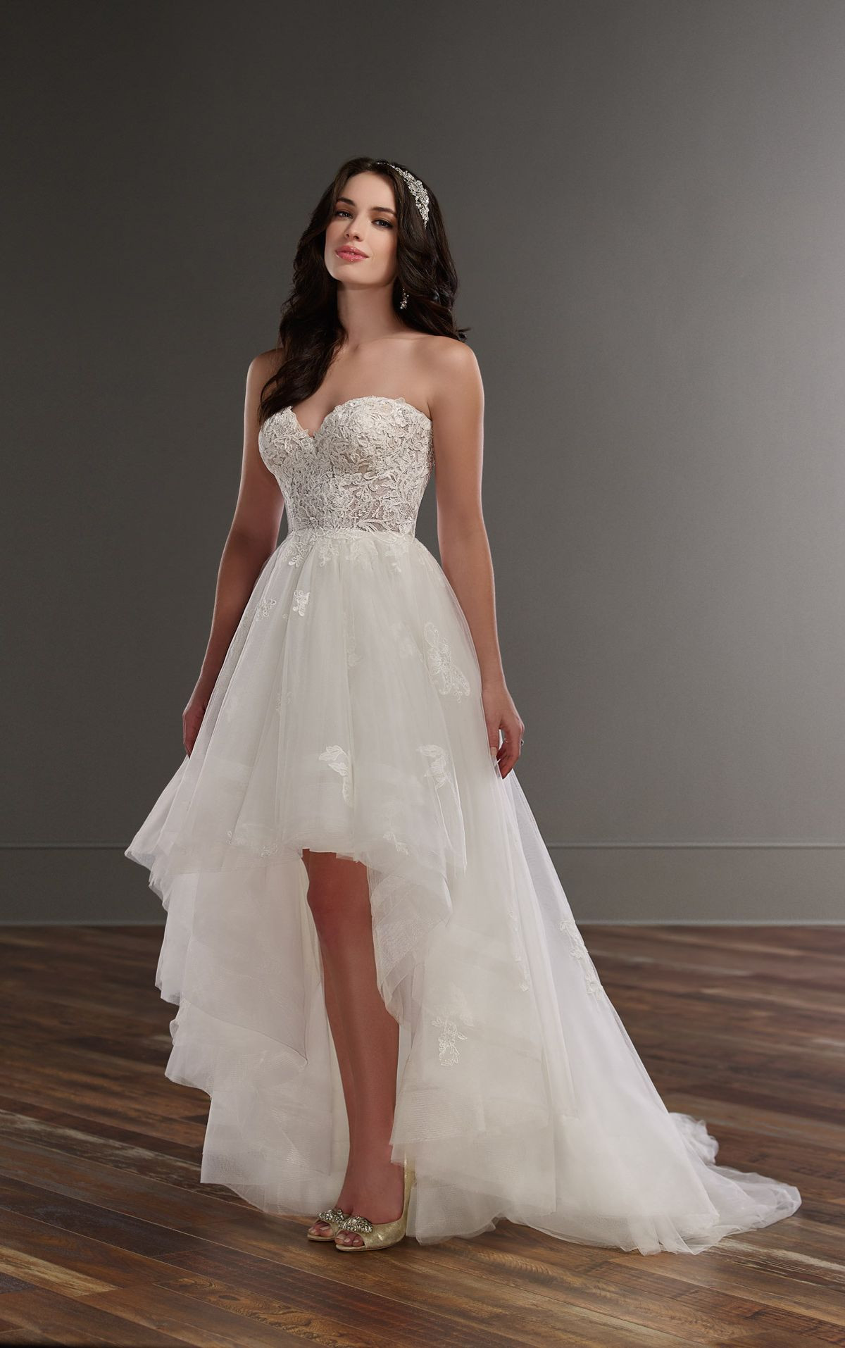 Hi-lo Wedding Dresses
 Strapless high low wedding dress Martina Liana