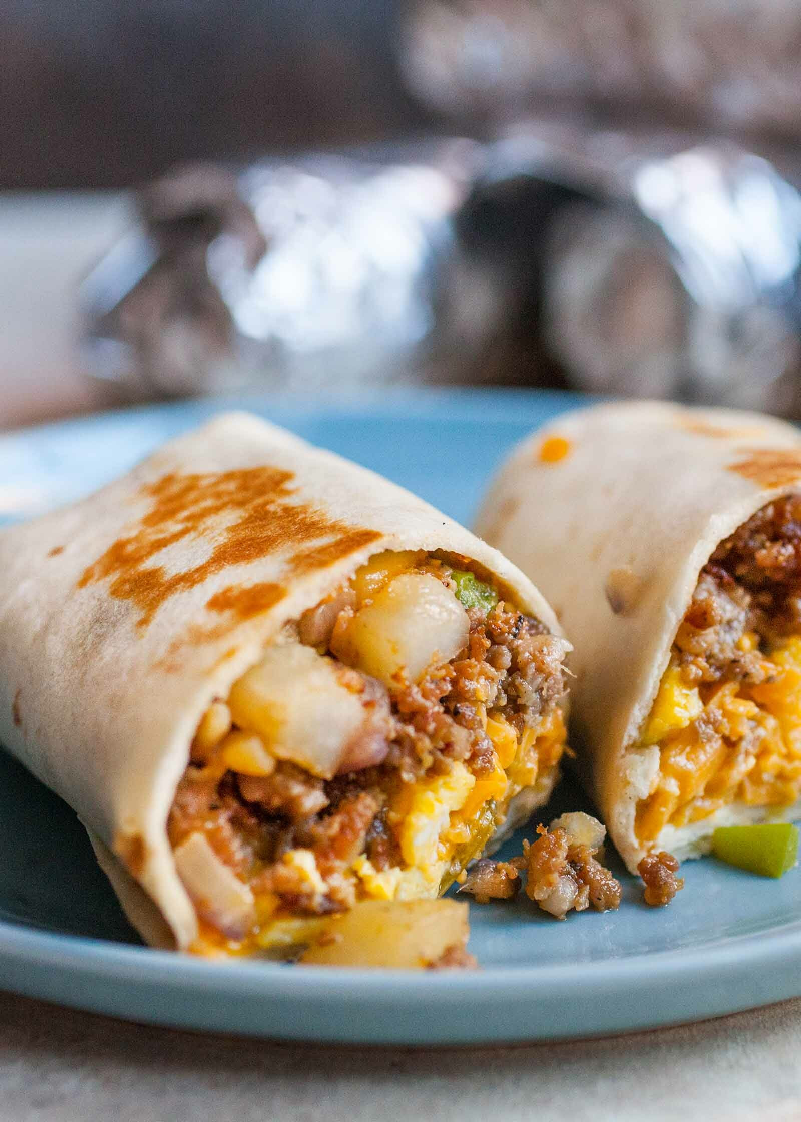 Mexican Breakfast Burritos
 Freezer Breakfast Burritos with Sausage Eggs and Salsa