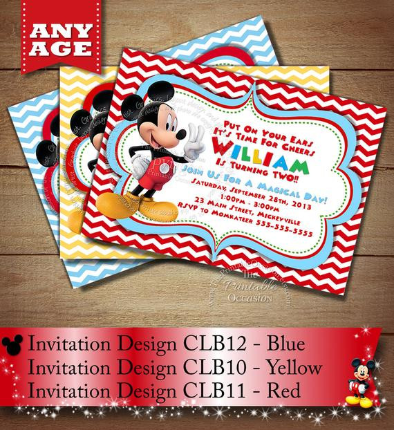 Mickey Mouse 2nd Birthday Invitations
 Items similar to HUGE SELECTION Mickey Mouse Birthday