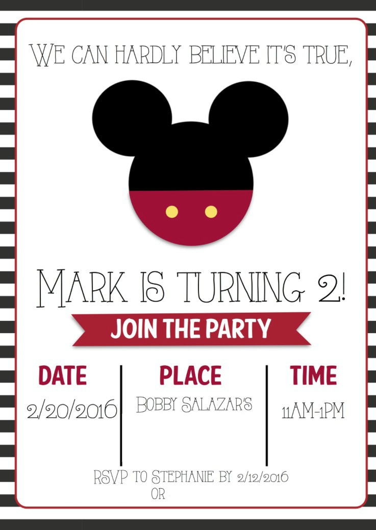 Mickey Mouse 2nd Birthday Invitations
 Mickey Mouse 2nd Birthday