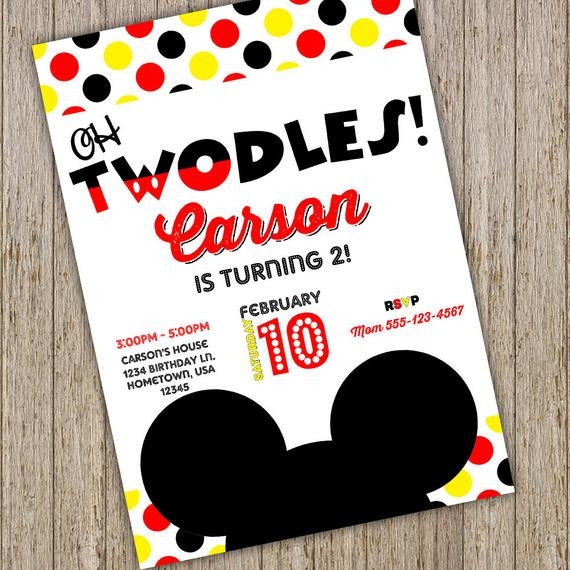 Mickey Mouse 2nd Birthday Invitations
 Mickey Mouse Invite 2nd Birthday Mickey invitations