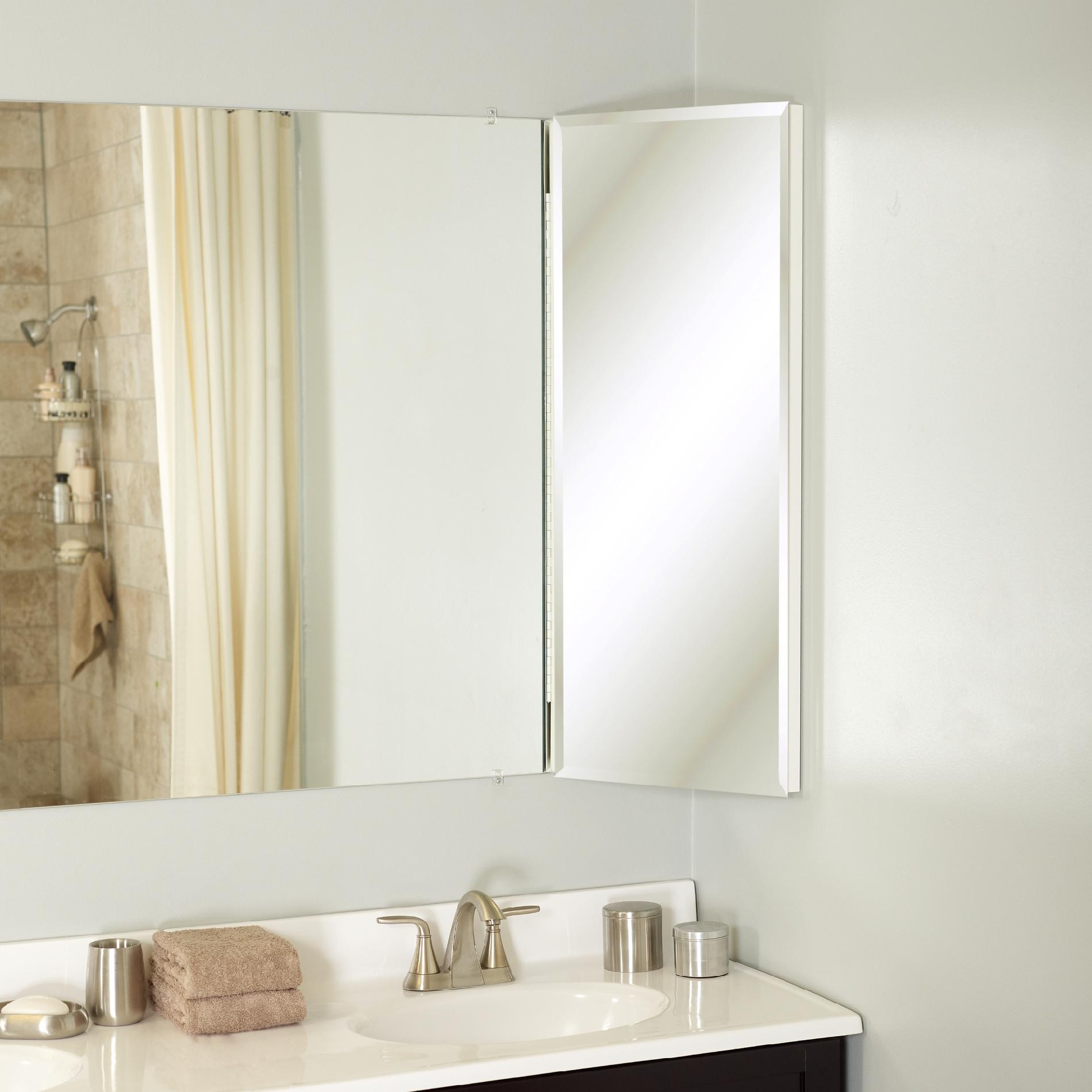 Mirror Bathroom Cabinet
 Zenith Products Over the Mirror Corner Cabinet 14" x 36