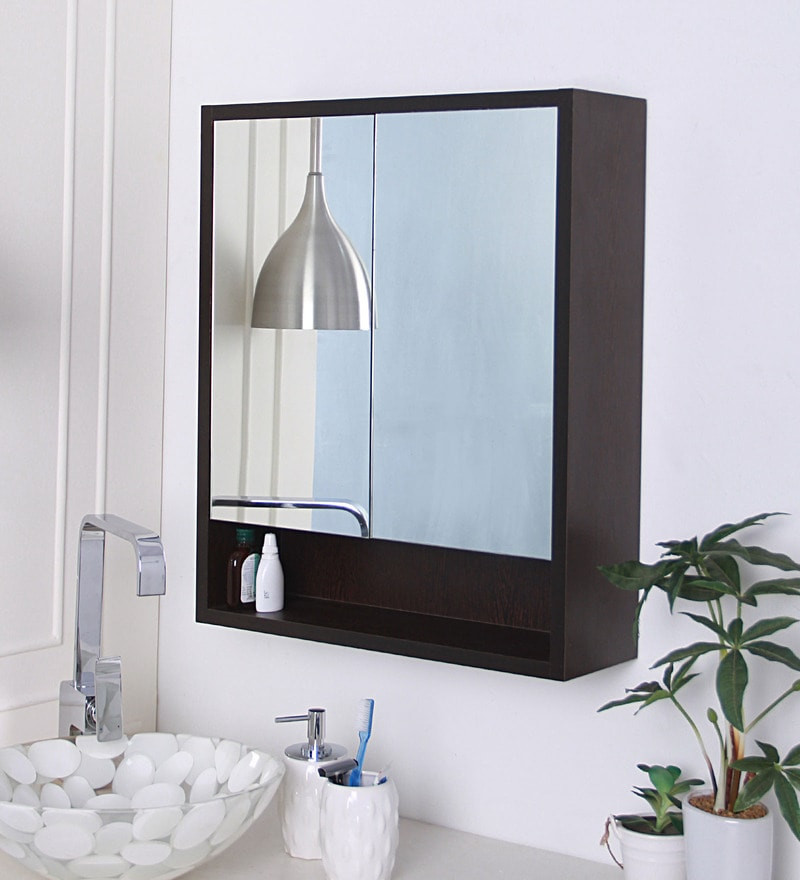Mirror Bathroom Cabinet
 Buy Brown Engineered Wood Bathroom Mirror Cabinet by