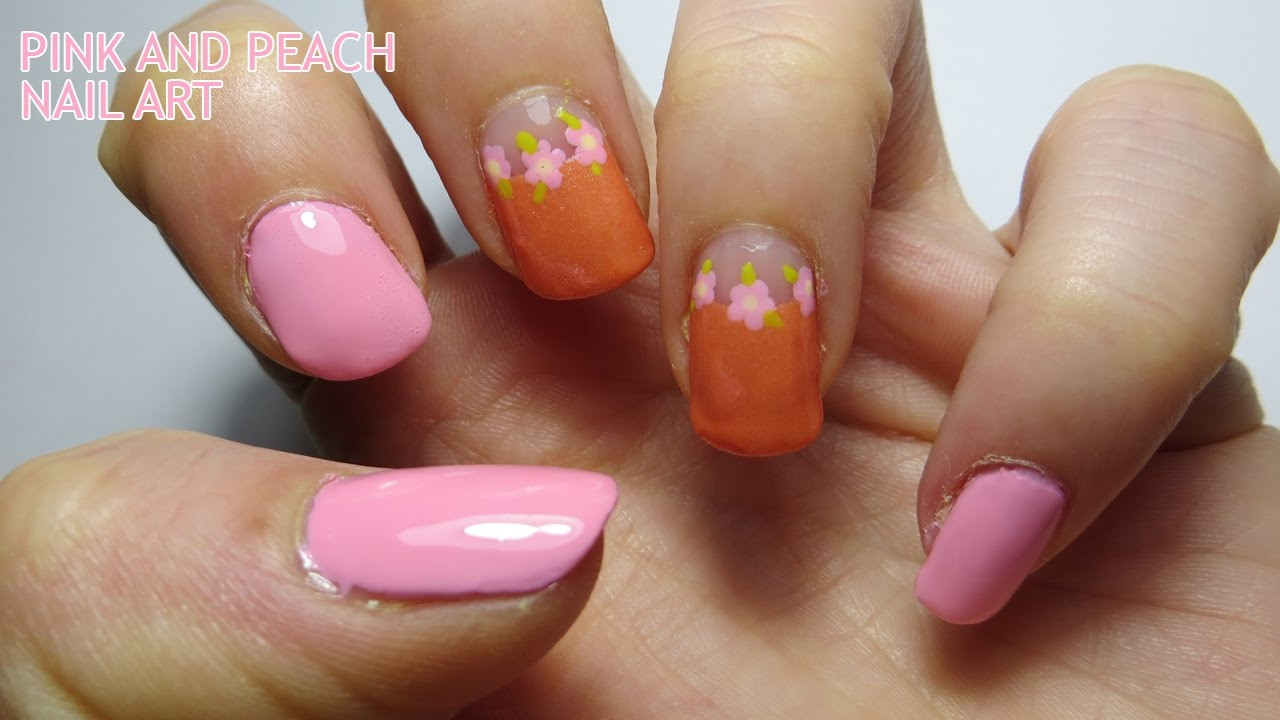 Peach Nail Designs
 Pink and Peach Nail Art