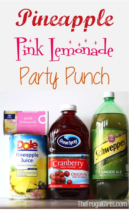 Pink Lemonade Punch Recipes For Baby Shower
 Pineapple Pink Lemonade Party Punch Recipe