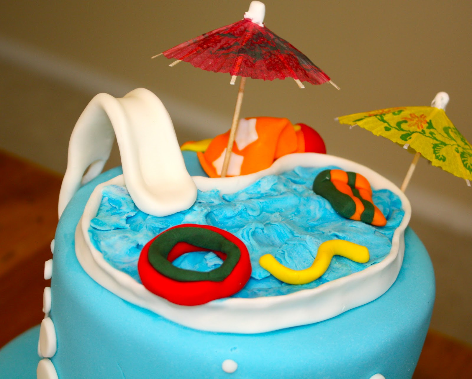 Pool Party Birthday Cakes
 bumble cakes Summer Pool Party Birthday Cake