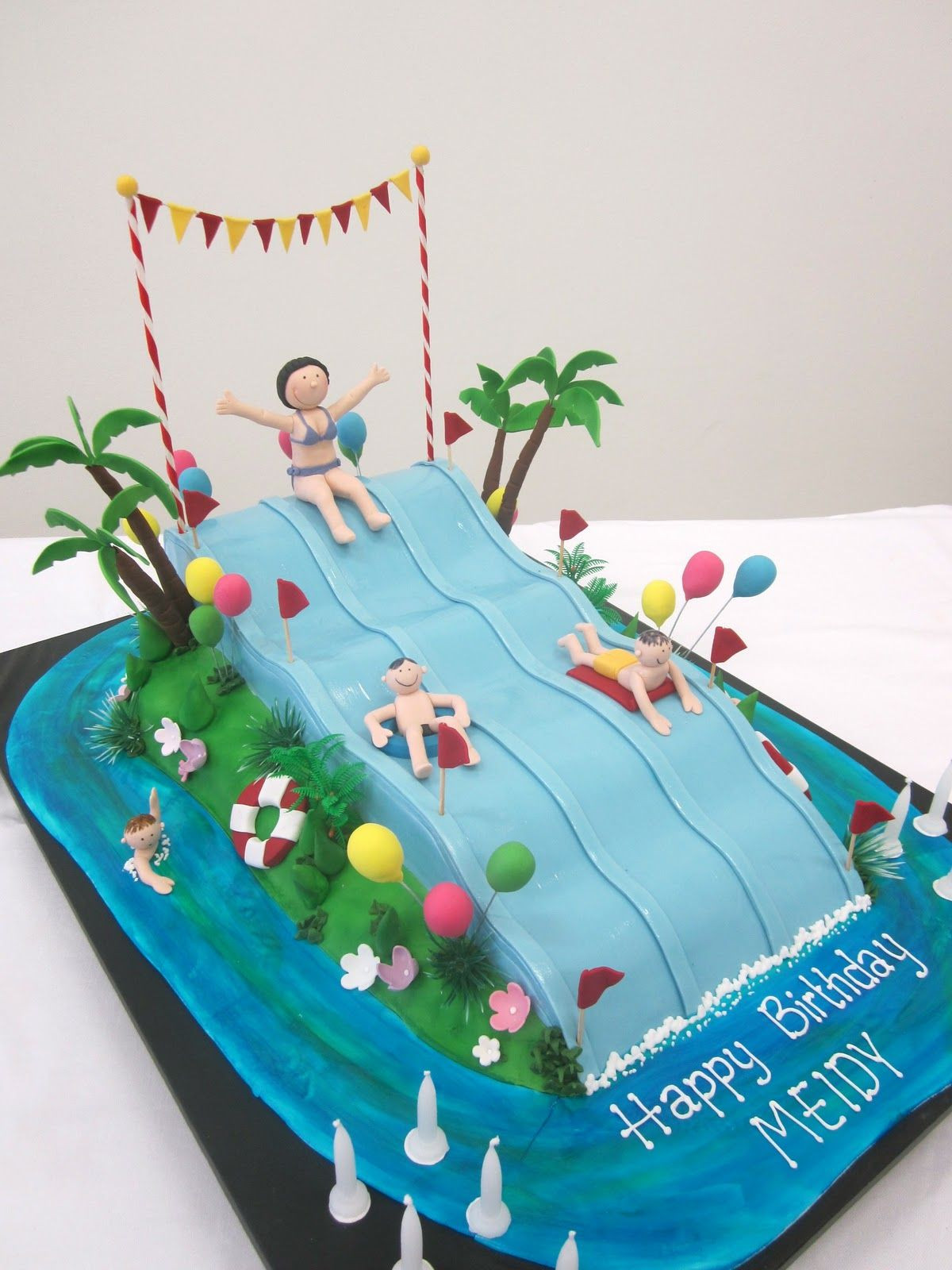 Pool Party Birthday Cakes
 Swimming Slide Cake in 2020