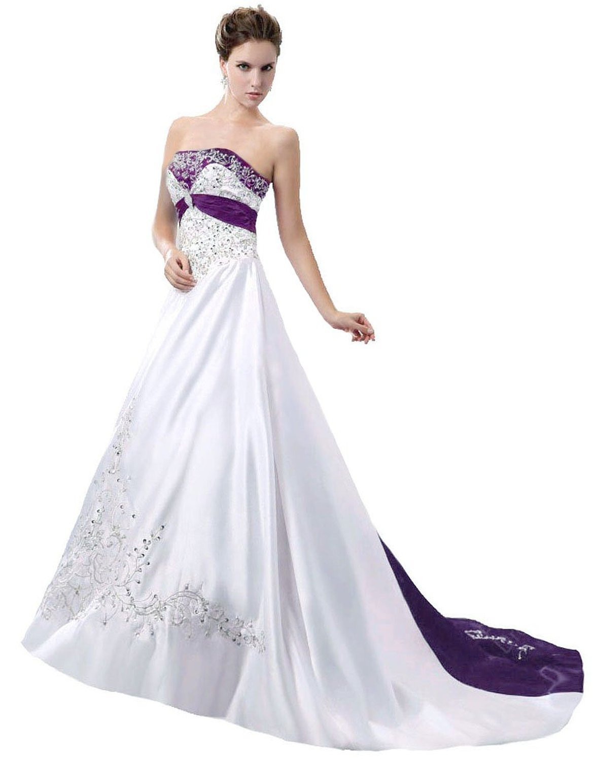 Purple And White Wedding Dress
 Ball Gown Purple and White Wedding Dresses Wedding Gown