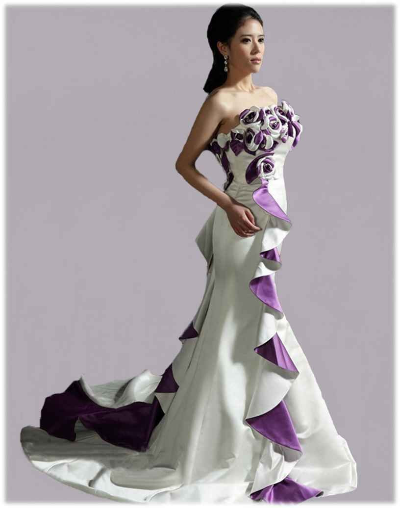 Purple And White Wedding Dress
 Amazing White and Purple Wedding Dresses LadyStyle