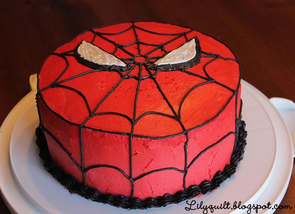 Spiderman Birthday Cakes
 Lilyquilt Spider Man Birthday Cake Tutorial