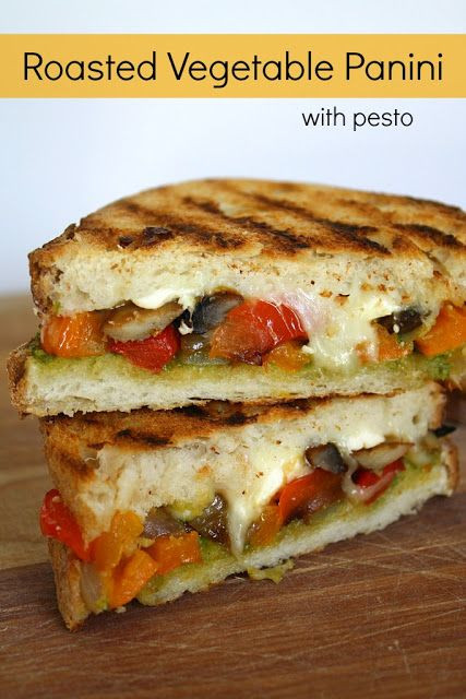 Veg Panini Sandwich Recipes
 Roasted Ve able Panini with Pesto Recipe