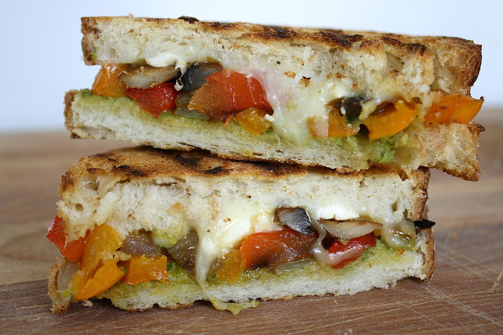Veg Panini Sandwich Recipes
 The Garden Grazer Roasted Ve able Panini with Pesto