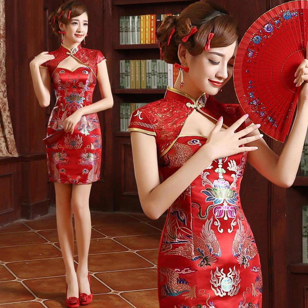 Wedding Dress From China
 cheongsam phoenix red modern cheongsam wedding dress