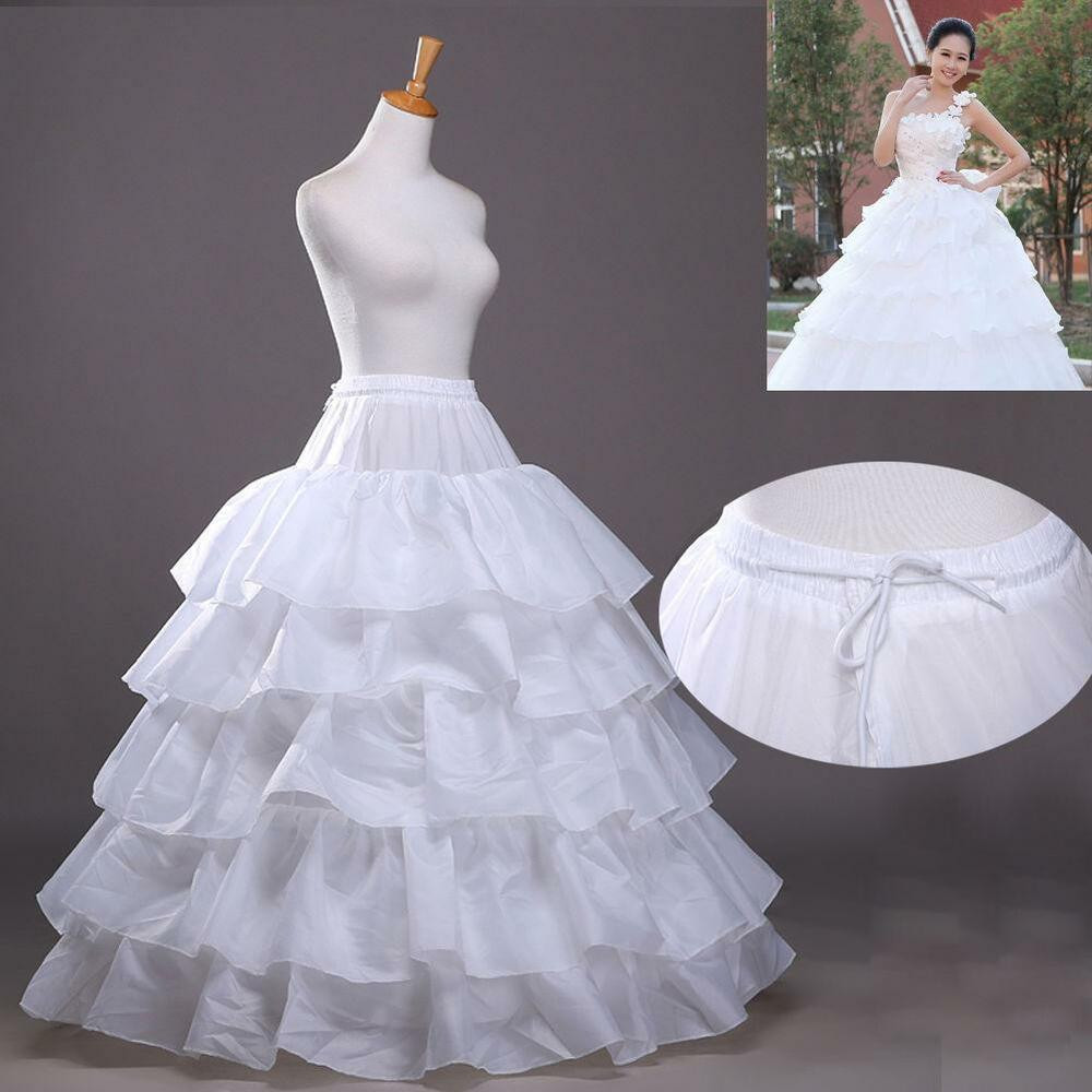 Wedding Dress Petticoat
 White 4 Hoop 5 Layer Petticoat Crinoline Bridal Wedding