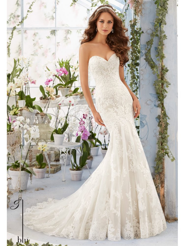 Wedding Dresses Mermaid Style
 Mori Lee 5413 Lace Mermaid style Wedding Dress with