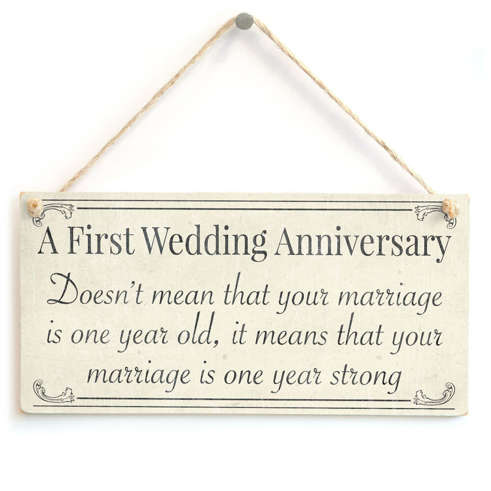 1 Year Wedding Anniversary Gift
 First Wedding Anniversary your marriage is one year old