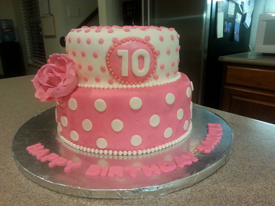 10th Birthday Cake
 Pink And White 10Th Birthday Cake CakeCentral