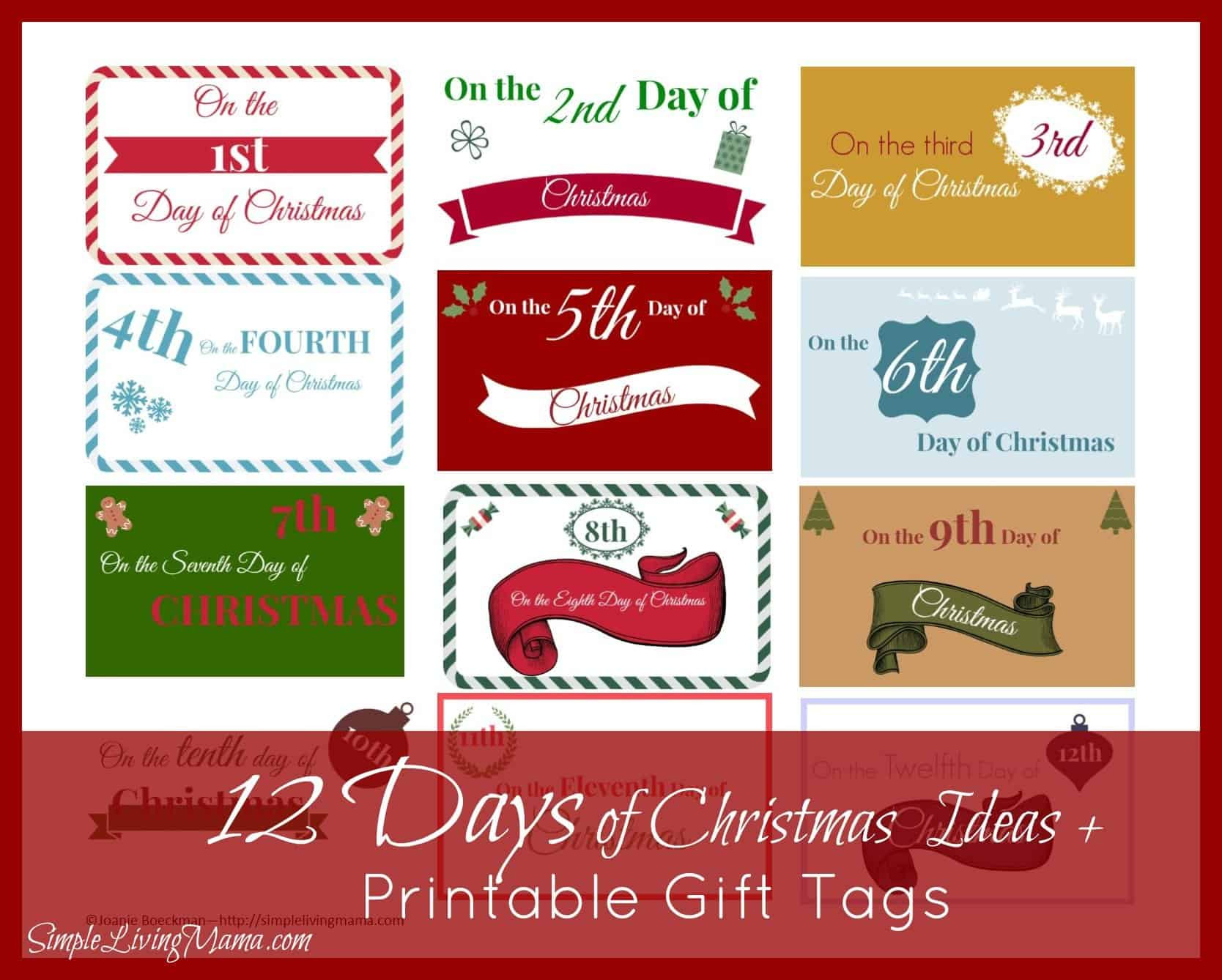 12 Days Of Christmas Gifts For Kids
 The 12 Days of Christmas Ideas Printable Gift Tags