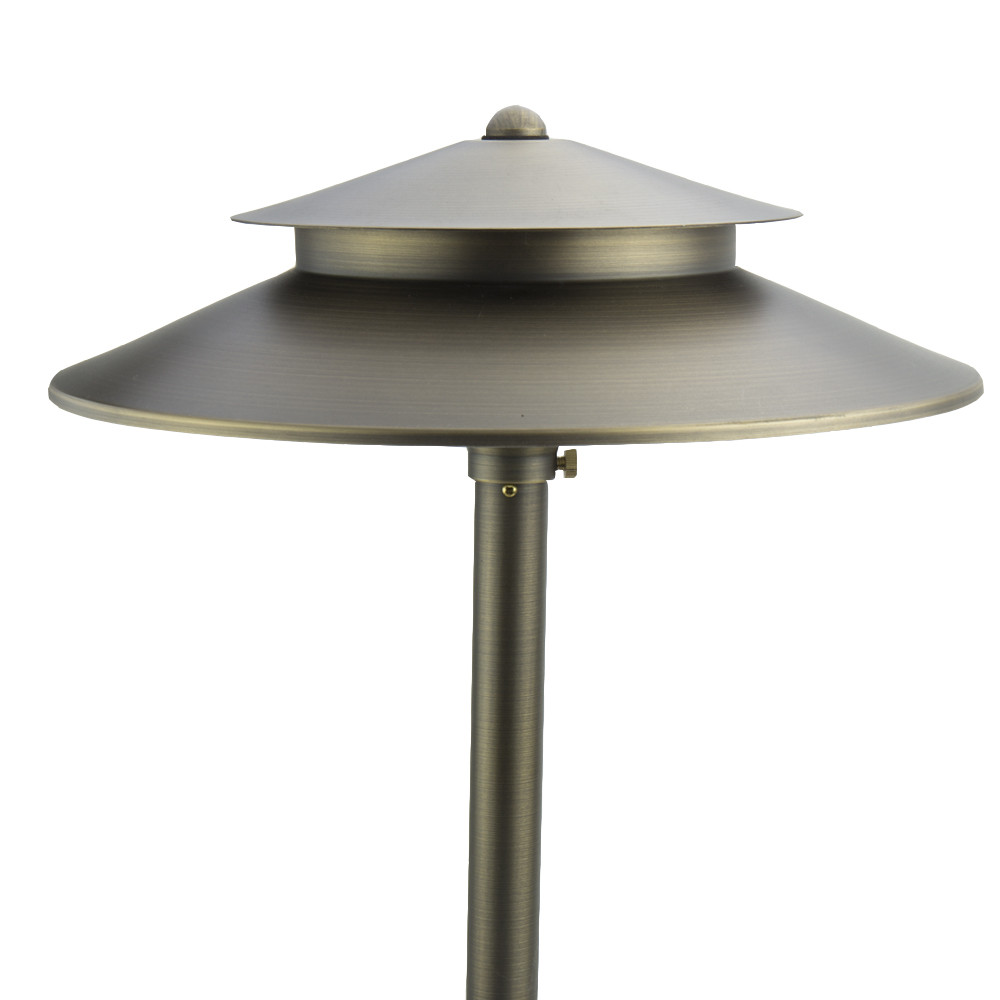 12 Volt Landscape Lighting
 Stratum 12" Brass Two Tier Path & Area Light