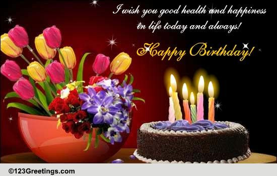 123 Greetings Birthday Cards
 Wish you health and happiness free happy birthday ecards