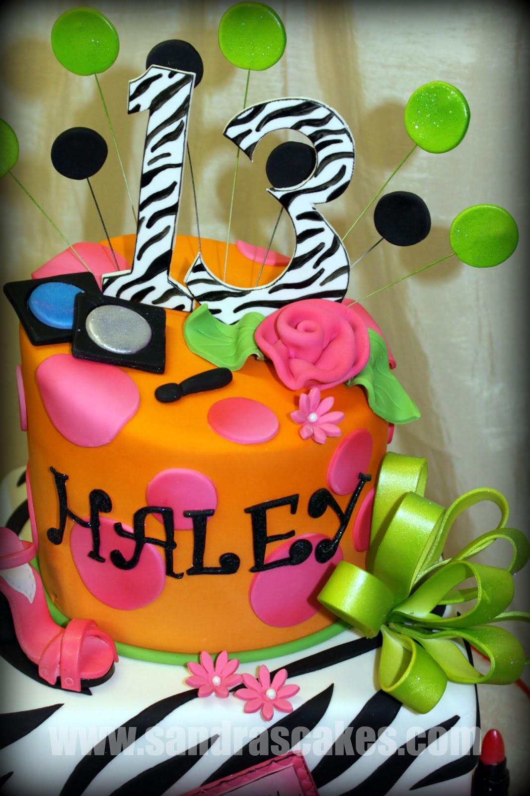 13 Birthday Cakes
 Fun and Colorful 13th Birthday Cake