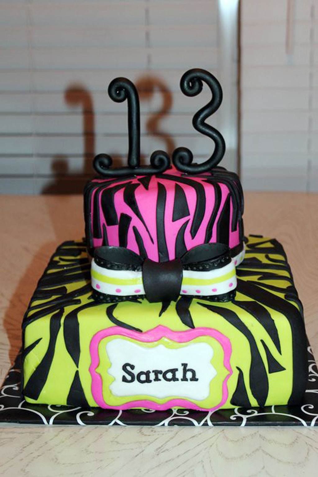 13th Birthday Cake Ideas
 Zebra Print 13th Birthday Cake Birthday Cake Cake Ideas